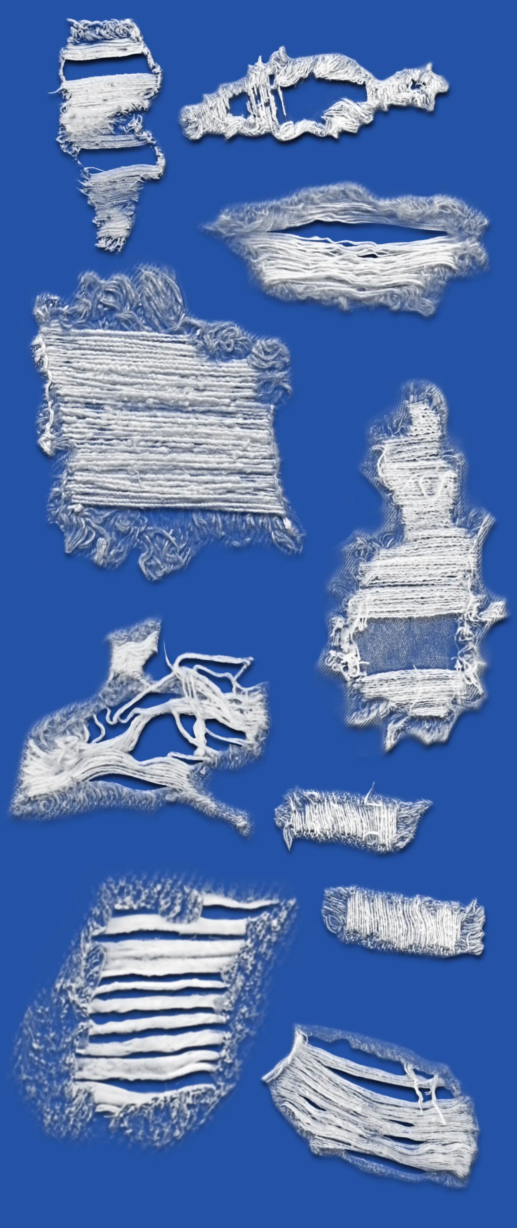 Rip stamps for Procreate fashion sketches, frayed, torn and distressed denim effects from FUPstudio Details Bundle