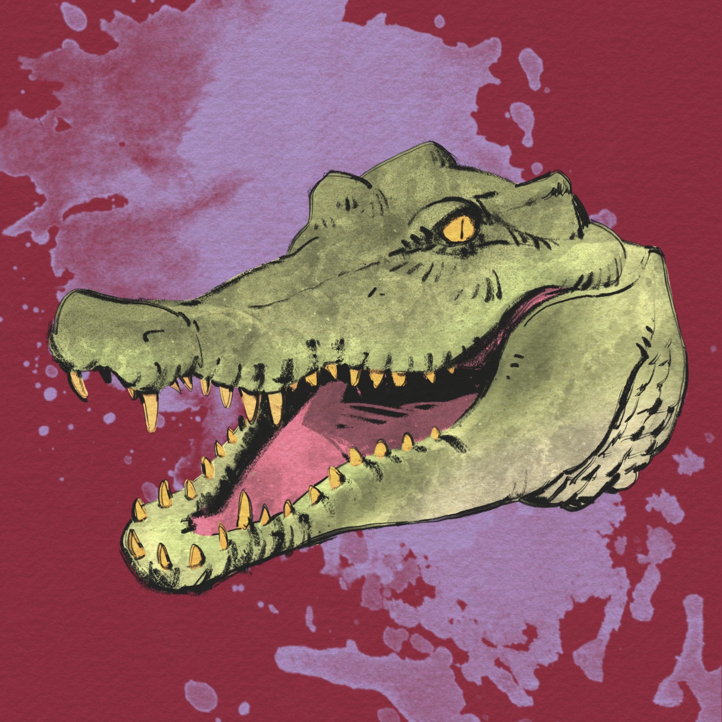 FUPart hand-drawn crocodile illustration made with Procreate brushes
