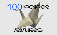FUPstudio Procreate Paper Textures cover with 100 paper grain textures showcased on an origami crane illustration